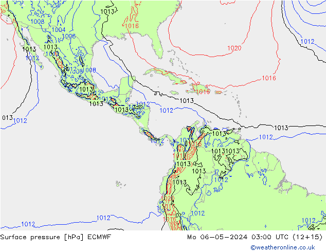 Luchtdruk (Grond) ECMWF ma 06.05.2024 03 UTC