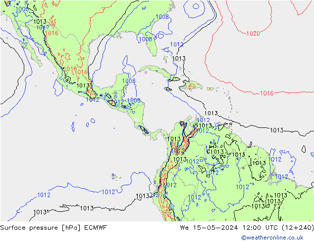 Surface pressure ECMWF We 15.05.2024 12 UTC