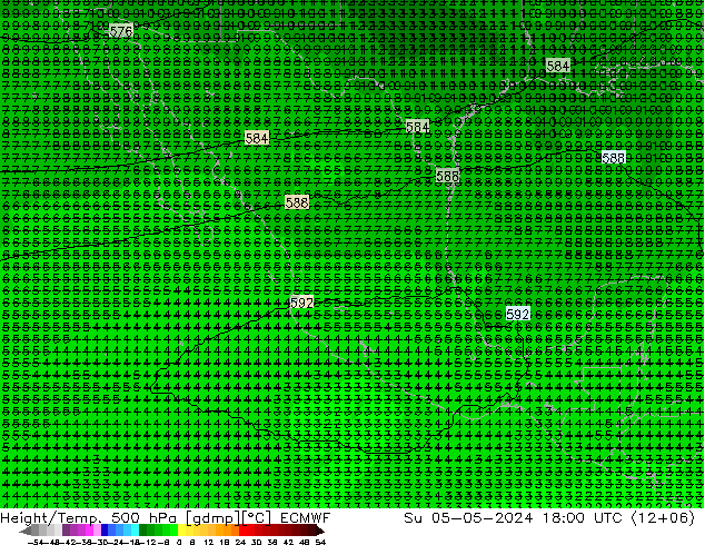 Z500/Rain (+SLP)/Z850 ECMWF dom 05.05.2024 18 UTC