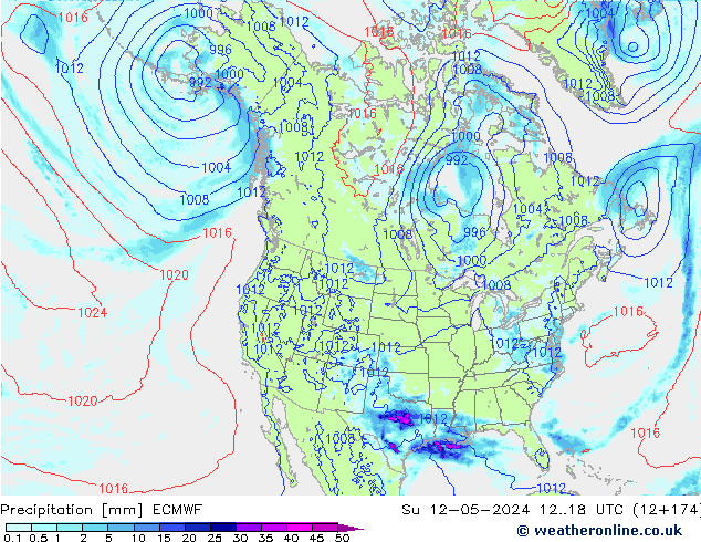 Precipitation ECMWF Su 12.05.2024 18 UTC