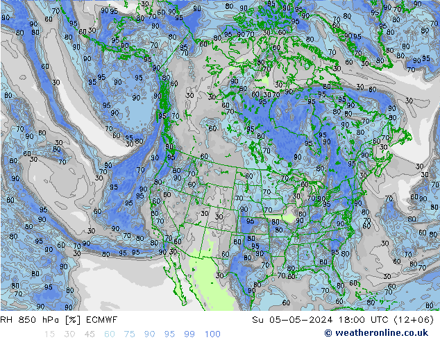 RH 850 hPa ECMWF Su 05.05.2024 18 UTC