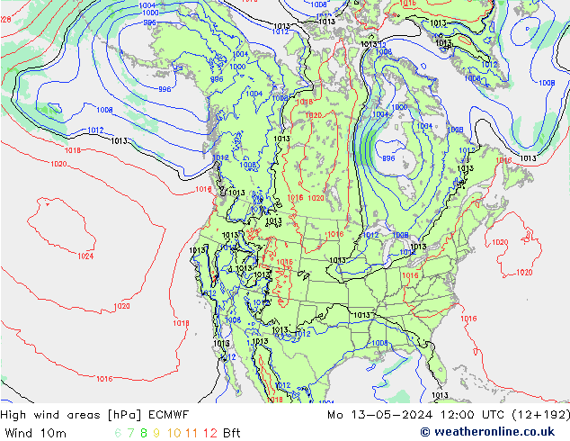 Windvelden ECMWF ma 13.05.2024 12 UTC