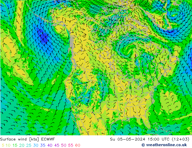 风 10 米 ECMWF 星期日 05.05.2024 15 UTC