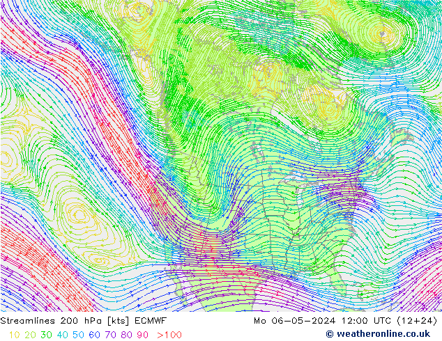 Stroomlijn 200 hPa ECMWF ma 06.05.2024 12 UTC