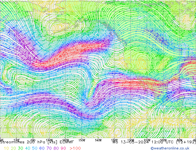 Streamlines 200 hPa ECMWF Mo 13.05.2024 12 UTC