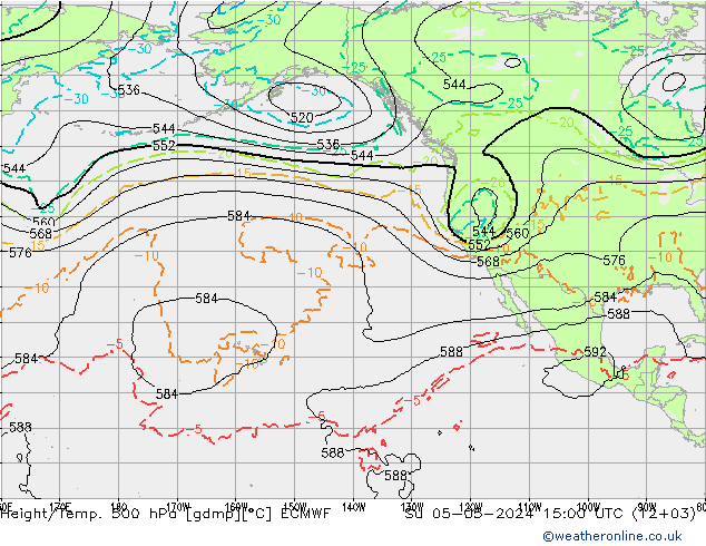 Géop./Temp. 500 hPa ECMWF dim 05.05.2024 15 UTC