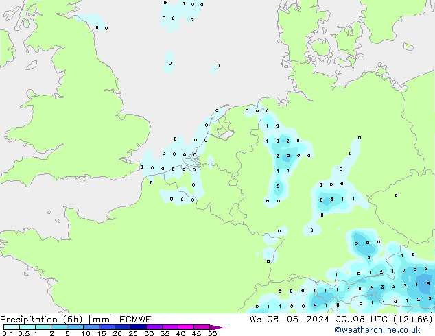 Z500/Rain (+SLP)/Z850 ECMWF Qua 08.05.2024 06 UTC