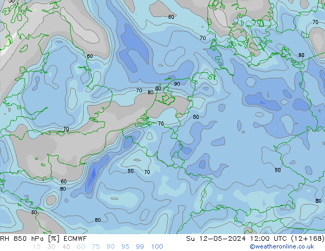 RH 850 hPa ECMWF So 12.05.2024 12 UTC