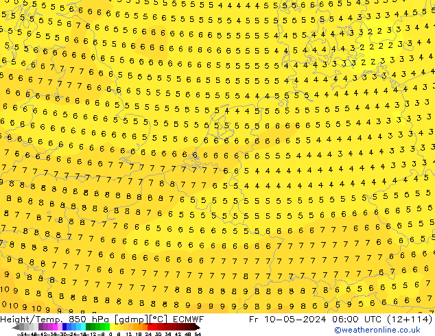 Z500/Rain (+SLP)/Z850 ECMWF  10.05.2024 06 UTC