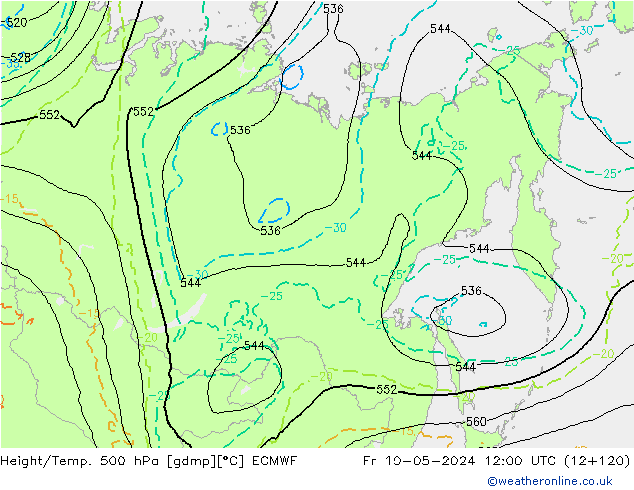 Z500/Regen(+SLP)/Z850 ECMWF vr 10.05.2024 12 UTC