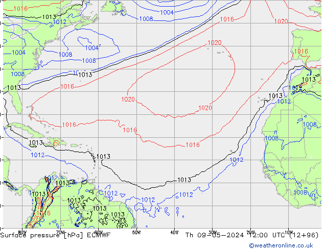 Surface pressure ECMWF Th 09.05.2024 12 UTC