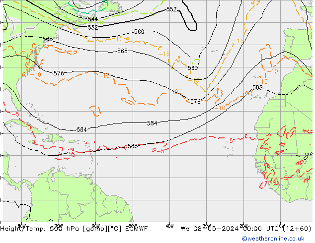 Z500/Rain (+SLP)/Z850 ECMWF śro. 08.05.2024 00 UTC