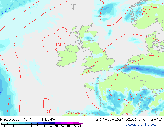 Z500/Rain (+SLP)/Z850 ECMWF Tu 07.05.2024 06 UTC