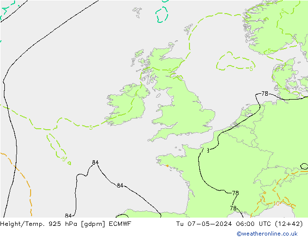Height/Temp. 925 hPa ECMWF mar 07.05.2024 06 UTC