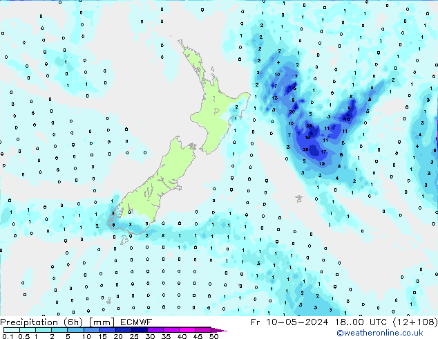 Z500/Rain (+SLP)/Z850 ECMWF Fr 10.05.2024 00 UTC