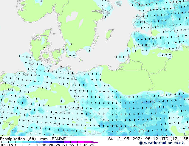 Z500/Rain (+SLP)/Z850 ECMWF  12.05.2024 12 UTC