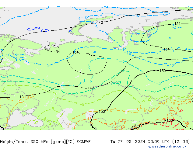 Z500/Rain (+SLP)/Z850 ECMWF Tu 07.05.2024 00 UTC