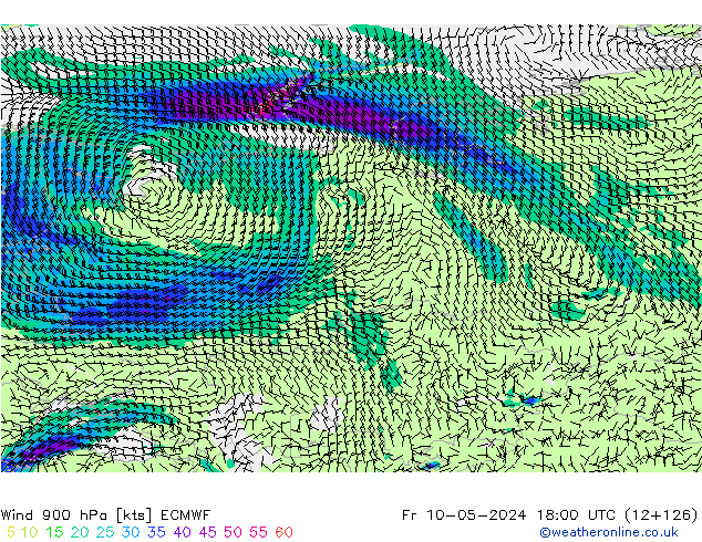 Wind 900 hPa ECMWF vr 10.05.2024 18 UTC