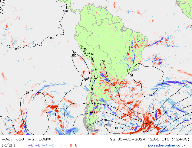 T-Adv. 850 hPa ECMWF Dom 05.05.2024 12 UTC