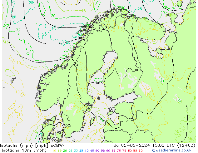 Isotachs (mph) ECMWF Ne 05.05.2024 15 UTC