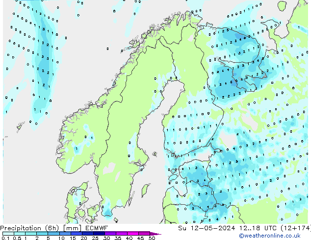 Z500/Rain (+SLP)/Z850 ECMWF Su 12.05.2024 18 UTC