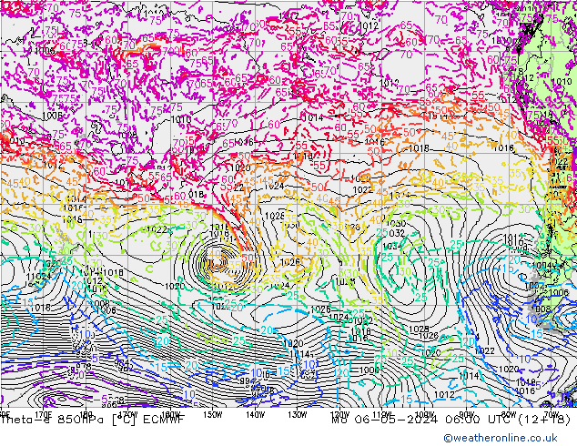 Theta-e 850hPa ECMWF Seg 06.05.2024 06 UTC