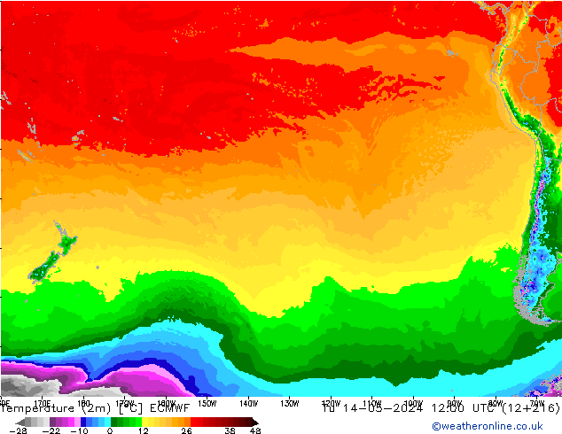 Sıcaklık Haritası (2m) ECMWF Sa 14.05.2024 12 UTC