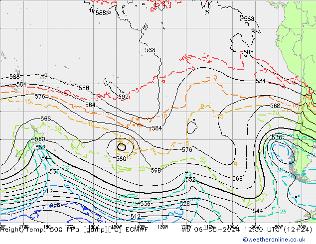 Z500/Regen(+SLP)/Z850 ECMWF ma 06.05.2024 12 UTC