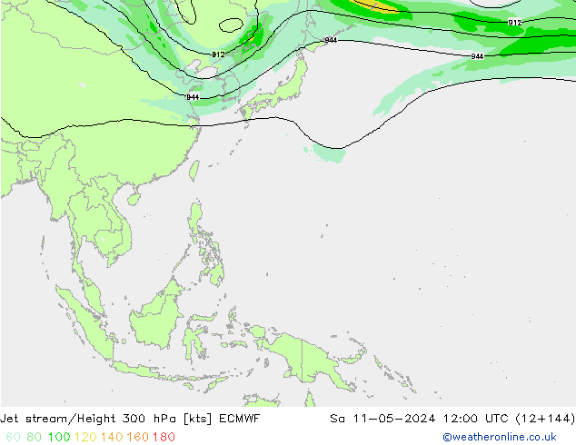 Jet stream ECMWF Sáb 11.05.2024 12 UTC