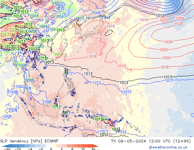 тенденция давления ECMWF чт 09.05.2024 12 UTC