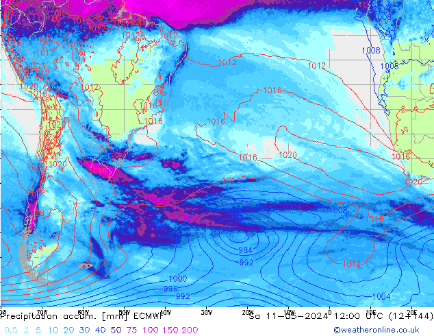 Toplam Yağış ECMWF Cts 11.05.2024 12 UTC