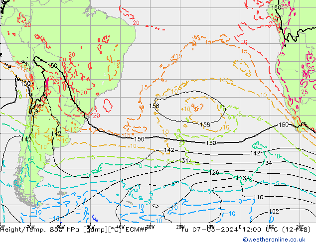 Z500/Rain (+SLP)/Z850 ECMWF Ter 07.05.2024 12 UTC