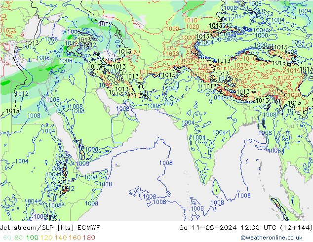 Polarjet/Bodendruck ECMWF Sa 11.05.2024 12 UTC