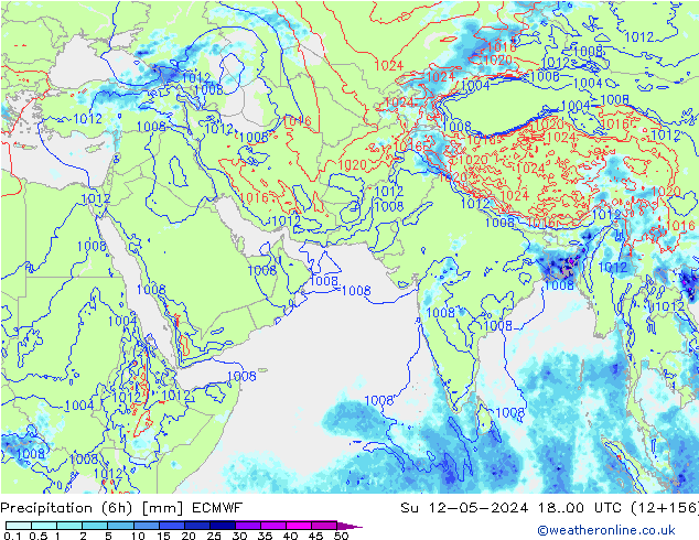 Z500/Rain (+SLP)/Z850 ECMWF Su 12.05.2024 00 UTC