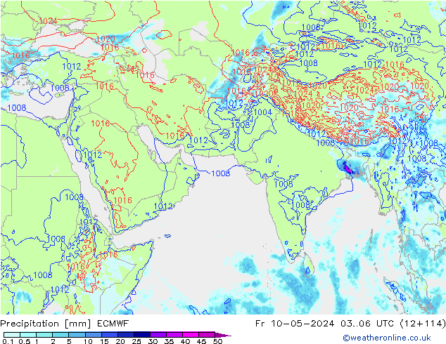 Precipitation ECMWF Fr 10.05.2024 06 UTC