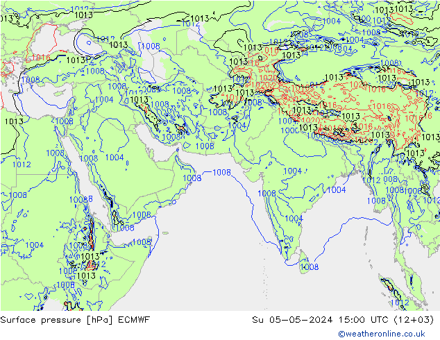 Surface pressure ECMWF Su 05.05.2024 15 UTC