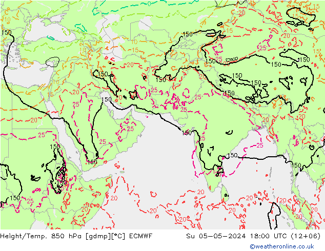 Z500/Rain (+SLP)/Z850 ECMWF So 05.05.2024 18 UTC