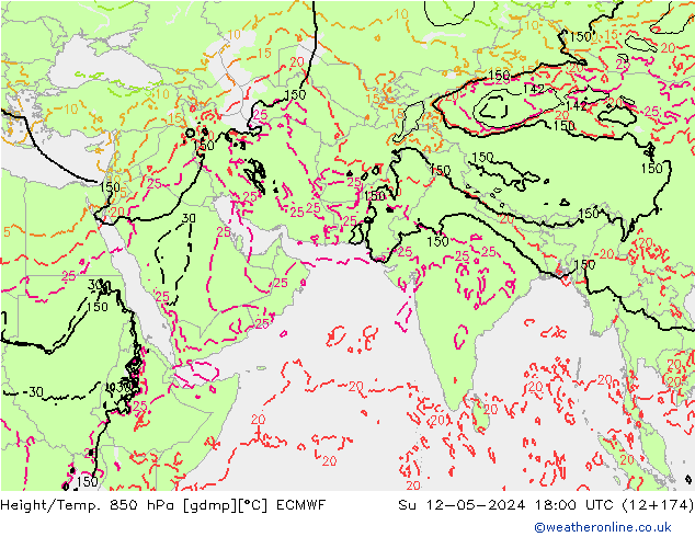 Z500/Rain (+SLP)/Z850 ECMWF Su 12.05.2024 18 UTC