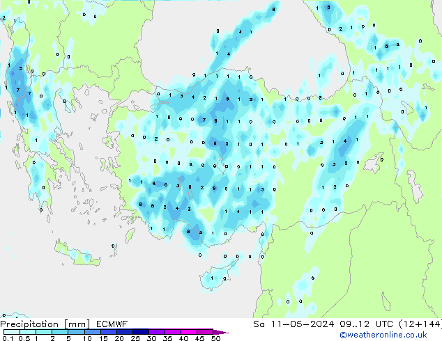 Yağış ECMWF Cts 11.05.2024 12 UTC