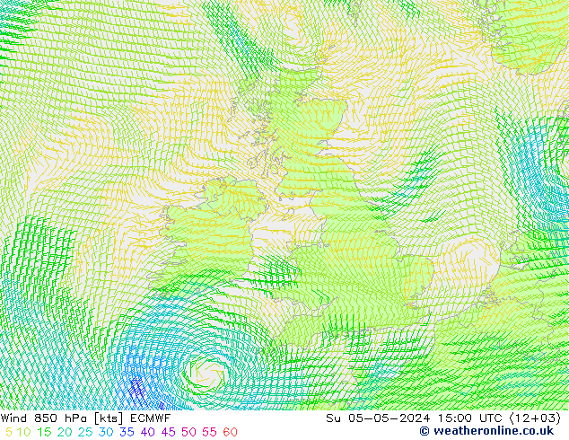 ветер 850 гПа ECMWF Вс 05.05.2024 15 UTC