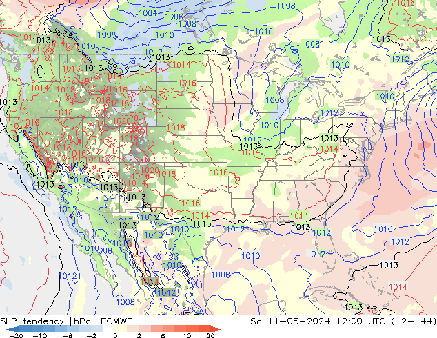 SLP tendency ECMWF Sa 11.05.2024 12 UTC