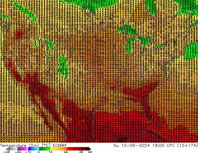Temperatura (2m) ECMWF dom 12.05.2024 18 UTC