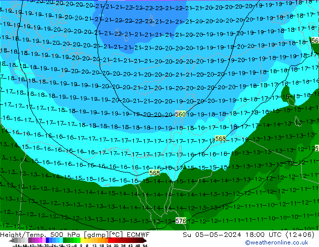 Z500/Rain (+SLP)/Z850 ECMWF Ne 05.05.2024 18 UTC