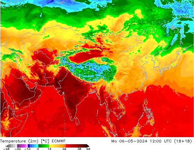 Temperature (2m) ECMWF Mo 06.05.2024 12 UTC