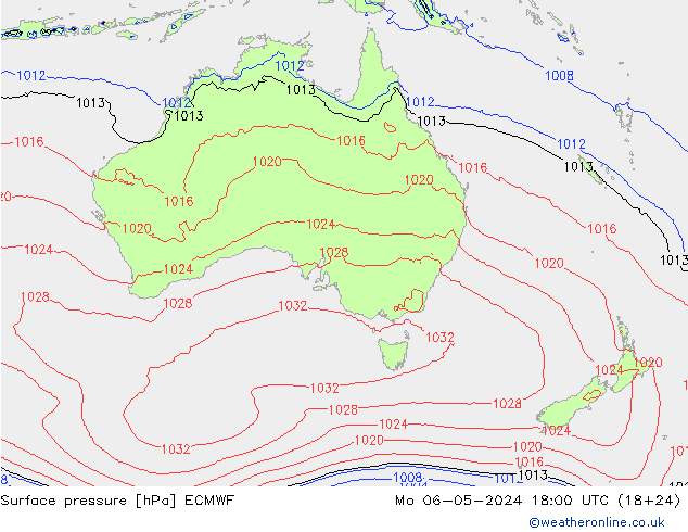 Surface pressure ECMWF Mo 06.05.2024 18 UTC