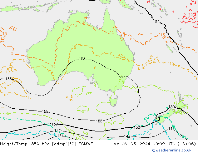 Z500/Rain (+SLP)/Z850 ECMWF Mo 06.05.2024 00 UTC