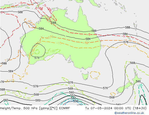 Z500/Regen(+SLP)/Z850 ECMWF di 07.05.2024 00 UTC