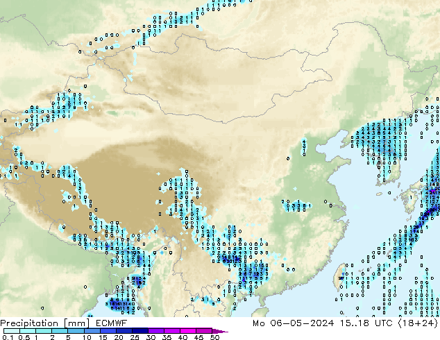 降水 ECMWF 星期一 06.05.2024 18 UTC