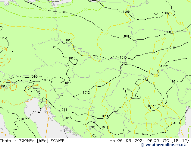 Theta-e 700hPa ECMWF Mo 06.05.2024 06 UTC