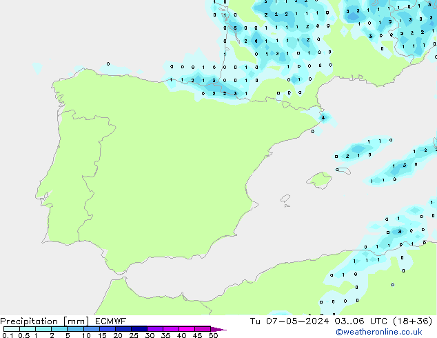 Precipitation ECMWF Tu 07.05.2024 06 UTC